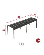 Banc de jardin 145x42 cm LUXEMBOURG / 3-4 places - FERMOB