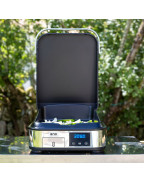 Capot pour plancha ENOSIGN 40 ENO en acier noir satiné avec poignée aluminium