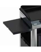 Plancha à gaz COMBO FUSION 60 ENO en inox marin avec chariot et tablettes rabattables