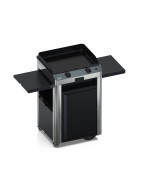 Plancha à gaz COMBO FUSION 60 ENO en inox marin avec chariot et tablettes rabattables