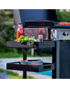 Plancha à gaz COMBO INITIAL 65 ENO sur chariot avec tablettes amovibles