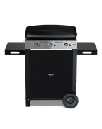 Plancha à gaz COMBO INITIAL 65 ENO sur chariot avec tablettes amovibles