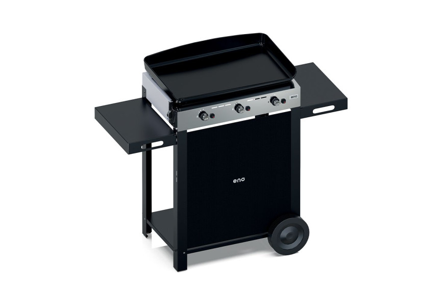 Plancha à gaz COMBO INITIAL 65 ENO sur chariot avec tablettes amovibles