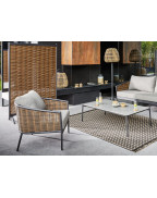 Claustra MUSE OCEO imitation osier en aluminium et résine – cloison décorative pour jardin ou terrasse