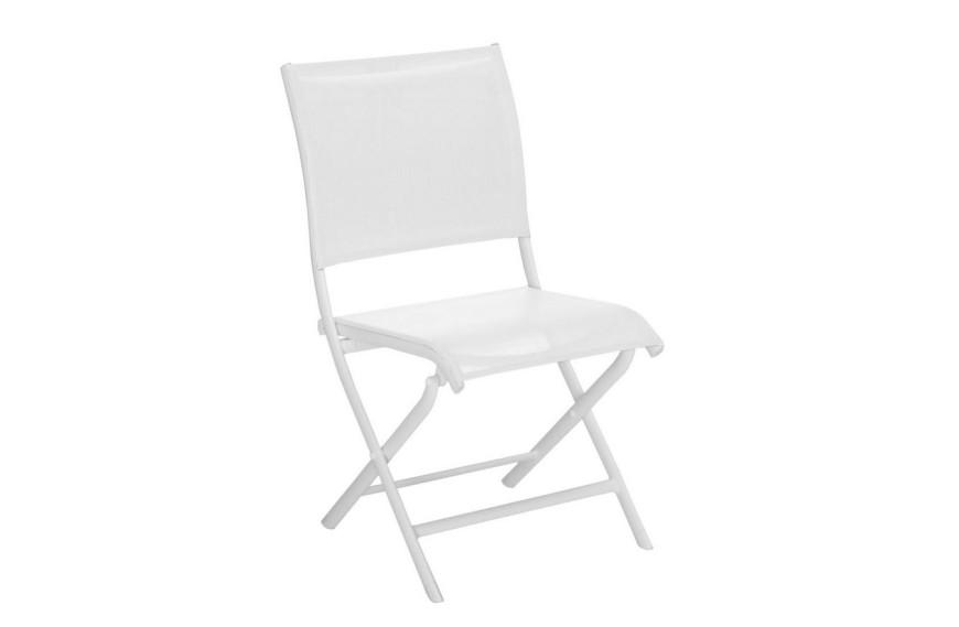 Chaise pliante de jardin structure blanche ÉLÉGANCE - OCÉO