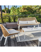 Salon bas de jardin COMO 4 places OCEO avec coussins déhoussables et structure aluminium