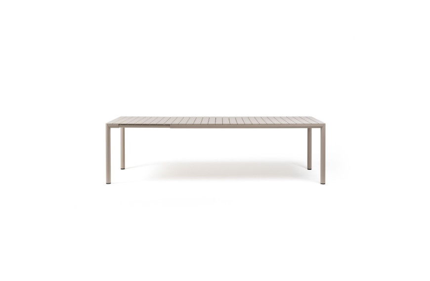 table de jardin extensible TEVERE NARDI 8 à 10 places en aluminium et résine recyclable, design italien moderne