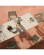table de jardin extensible TEVERE NARDI 8 à 10 places en aluminium et résine recyclable, design italien moderne