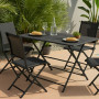 Salon de jardin repas ÉLÉGANCE GLOBE GRAPHITE / 4 places - PROLOISIRS