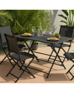 Salon de jardin repas ÉLÉGANCE GLOBE GRAPHITE / 4 places - PROLOISIRS