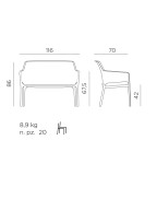 Banquette de jardin NET 70x116 cm - NARDI