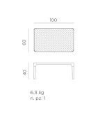 Table basse de jardin NET 100x60cm - NARDI
