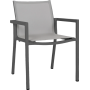 Fauteuil de jardin empilable Amaka LES JARDINS en aluminium et PVC tissé pour extérieur