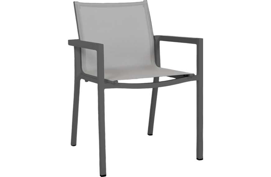 Fauteuil de jardin empilable Amaka LES JARDINS en aluminium et PVC tissé pour extérieur