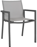 Fauteuil de jardin empilable Amaka LES JARDINS en aluminium et PVC tissé pour extérieur