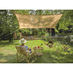 Voile d'ombrage rectangle en jute 4X3M - JARDILINE