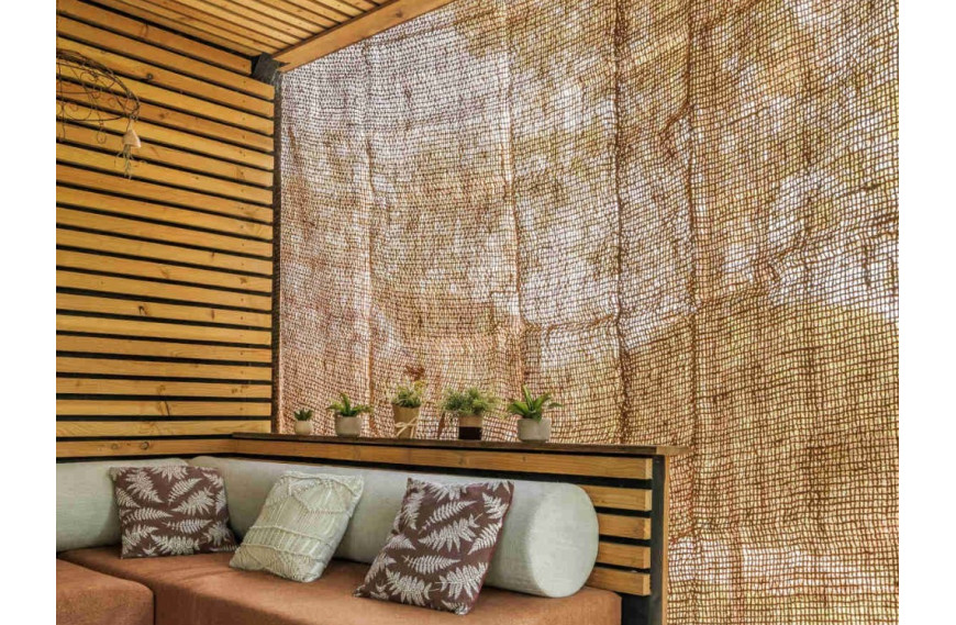 Ombrière rectangle en fibres coco 4X3M - JARDILINE
