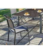 Fauteuil de jardin empilable structure graphite ÉLÉGANCE  - PROLOISIRS