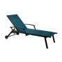 bain de soleil avec accoudoirs FLORENCE PROLOISIRS aluminium et toile TPEP
