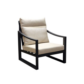 fauteuil de jardin PRADO PROLOISIRS en aluminium avec coussins Oléfine déhoussables