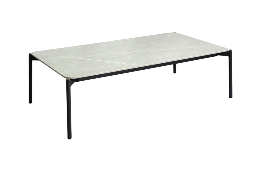 table basse de jardin AMBIANCE 131x76 cm en aluminium et céramique OCÉO