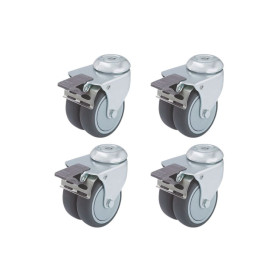 Jeu de 4 roues pour socle M4 GLATZ Ø5xH5.5 cm avec système de blocage