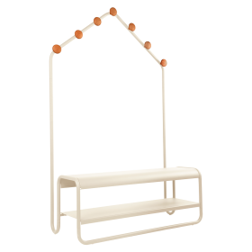 Vestiaire Funambule Fermob meuble design d’entrée avec banc et patères en acier et bois