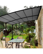 toile de tonnelle adossée 3x4 m Privilege Proloisirs grise étanche 400 g/m²