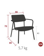 fauteuil lounge de jardin STUDIE Fermob en aluminium empilable design moderne