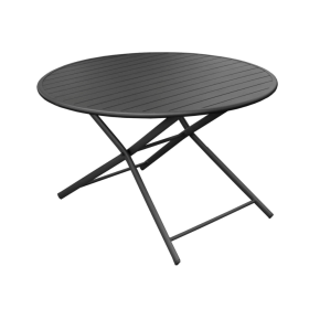 Table pliante de jardin ronde GLOBE Ø120 cm PROLOISIRS en aluminium avec piétement pliant