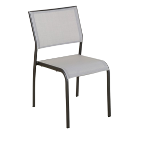 chaise de jardin empilable TICAO LES JARDINS aluminium PVC gris