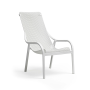 Fauteuil de jardin LOUNGE NET NARDI en polypropylène fiberglass, empilable et design coloris Bianco