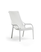 Fauteuil de jardin LOUNGE NET NARDI en polypropylène fiberglass, empilable et design coloris Bianco