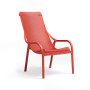 Fauteuil de jardin LOUNGE NET NARDI en polypropylène fiberglass, empilable et design coloris Rouge Corallo