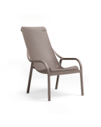 Fauteuil de jardin LOUNGE NET NARDI en polypropylène fiberglass, empilable et design coloris Taupe Tortora