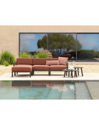 Table basse de jardin MAXIMO Tavolino NARDI ronde en résine régénérée avec effet mat et patins antidérapants