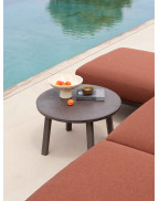 Table basse de jardin MAXIMO Tavolino NARDI ronde en résine régénérée avec effet mat et patins antidérapants