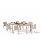 table de jardin extensible TEVERE NARDI 6 à 8 places en aluminium et résine recyclable