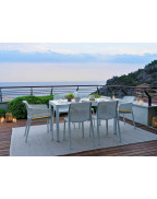 Table de jardin extensible RIO 140/210 x 85 cm NARDI OUTDOOR aluminium laqué 6 à 8 places