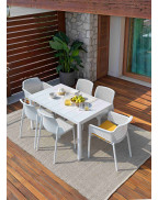 Table de jardin extensible RIO 140/210 x 85 cm NARDI OUTDOOR aluminium laqué 6 à 8 places
