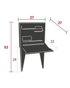 Secrétaire mural design Face à Face Fermob en acier carbone avec ports USB et rangement intégré