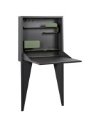 Secrétaire mural design Face à Face Fermob en acier carbone avec ports USB et rangement intégré