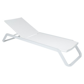 Bain de soleil Marieta Vlaemynck en aluminium pour jardin et piscine