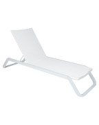 Bain de soleil Marieta Vlaemynck en aluminium pour jardin et piscine