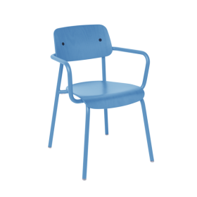 fauteuil repas bois teinté STUDIE FERMOB design en hêtre et aluminium