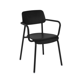 fauteuil repas bois teinté STUDIE FERMOB design en hêtre et aluminium