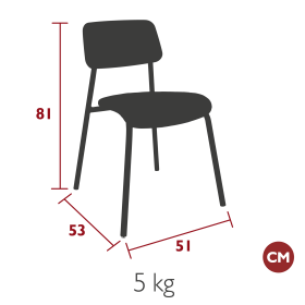 chaise repas tissu STUDIE FERMOB design en aluminium et tissu recyclé