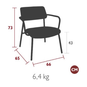 fauteuil lounge tissu STUDIE FERMOB design en aluminium et tissu recyclé