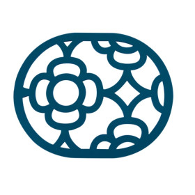 dessous de plat LORETTE FERMOB en acier ajouré avec motif floral pour intérieur et extérieur