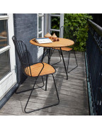 Chaise de jardin Paon HOUE en métal noir et bambou, design scandinave d’Henrik Pedersen